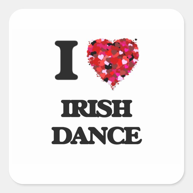 Sticker Carré I Love Irish Dance (Devant)