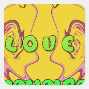 Sticker Carré I love Jamaica