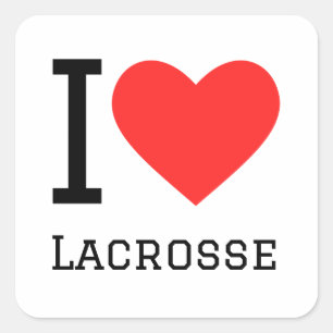 Sticker Carré I love lacrosse