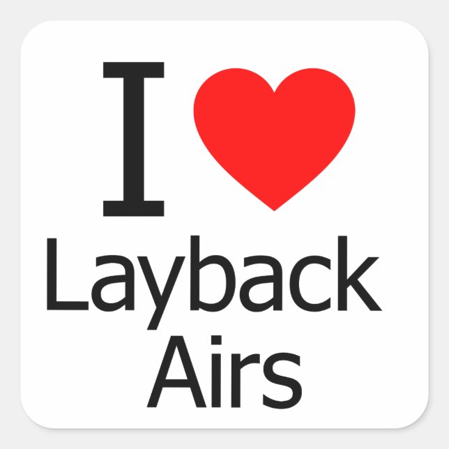 Sticker Carré I Love Layback Airs (Devant)