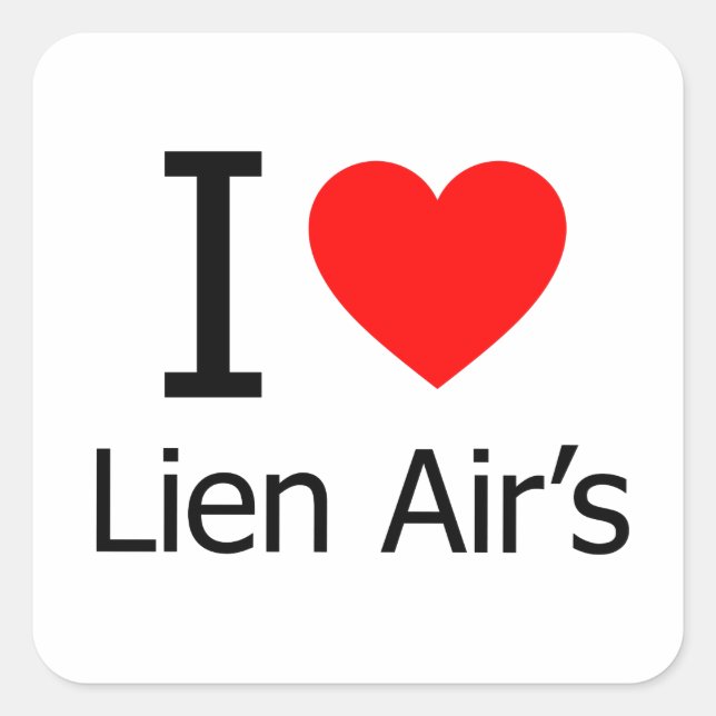Sticker Carré I Love Lien Air (Devant)