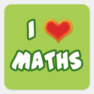 STICKER CARRÉ I LOVE MATHS - GREEN MODEL