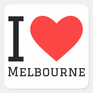 Sticker Carré I Love Melbourne