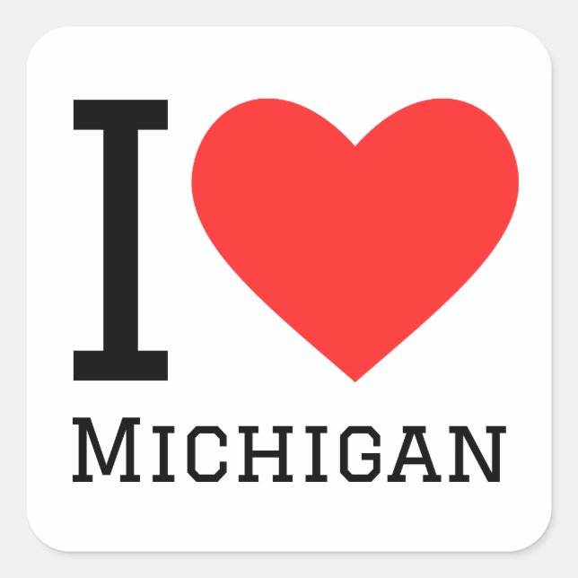 Sticker Carré I love Michigan (Devant)
