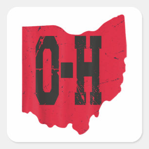 Sticker Carré I Love My Ohio Home Script Ohio Buckeye State