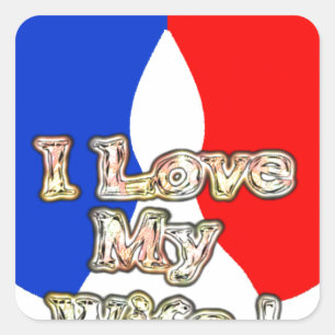 Sticker Carré "I Love My Wife" Imprimer