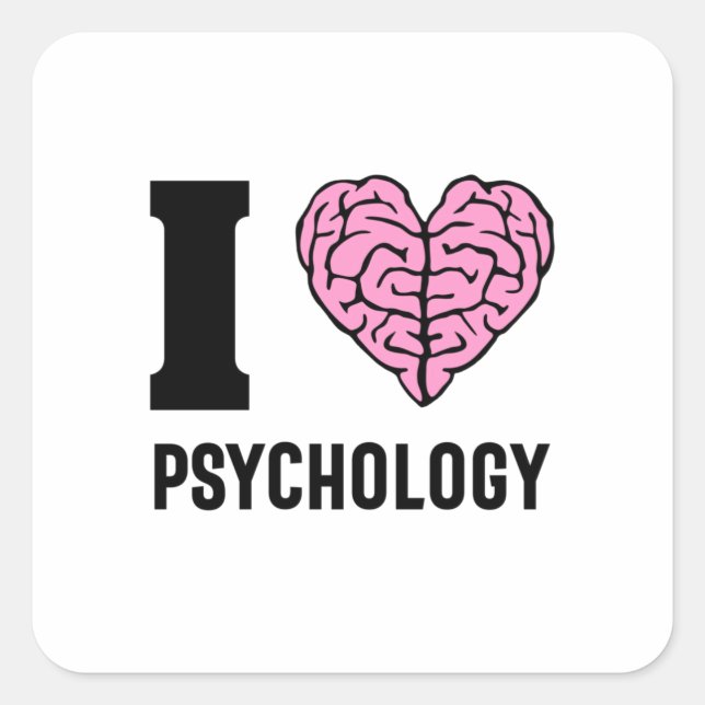 Sticker Carré I Love Psychology (Devant)
