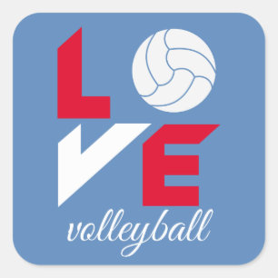 Sticker Carré I Love volleyball