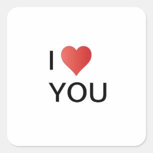 Sticker Carré I love YOU