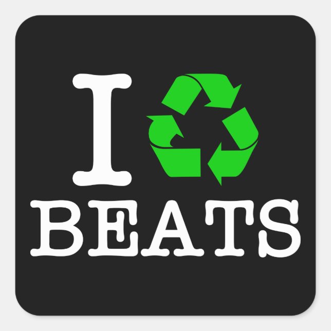 Sticker Carré I Recycle Les Beats (Devant)