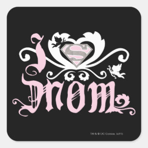 Sticker Carré I rose de maman de coeur