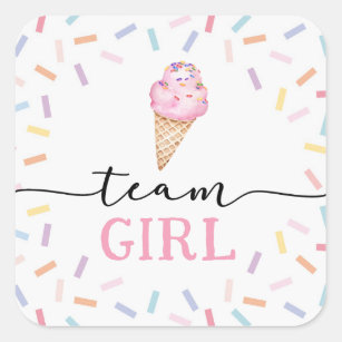 Sticker Carré Icecream Genre Revela Team Girl