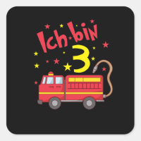 Ich bin 3 Jahre alt Feuerwehrauto Geburtstag