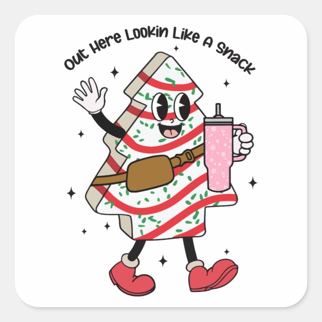 Sticker Carré Ici, On A L'Air D'Un Snack - Boujee Christmas (Devant)