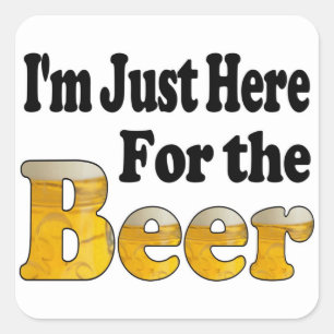 Sticker Carré Ici pour la bière