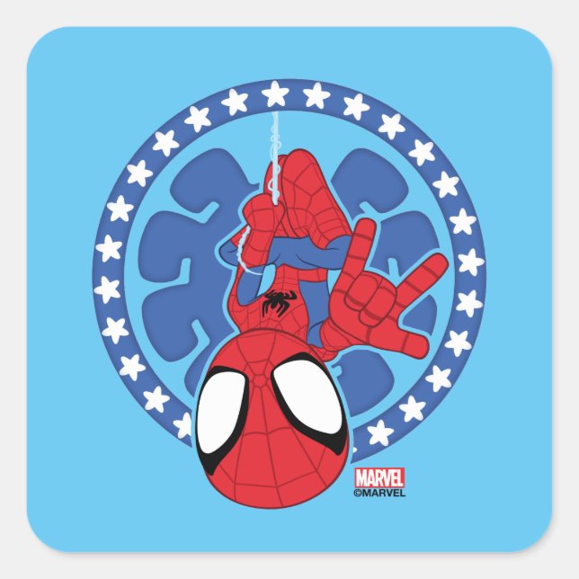 Sticker Carré Icône araignée Americana de Spidey (Devant)