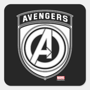 Sticker Carré Icône Bouclier Logo Avengers