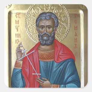Sticker Carré Icône chrétien orthodoxe Saint Martyr Romanus