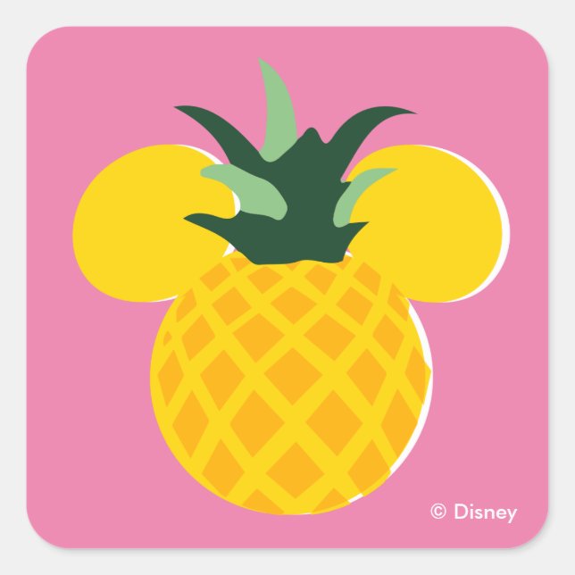 Sticker Carré Icône d'ananas Mickey Mouse (Devant)