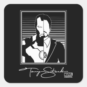 Sticker Carré Icône de signature Iron Man Tony Stark