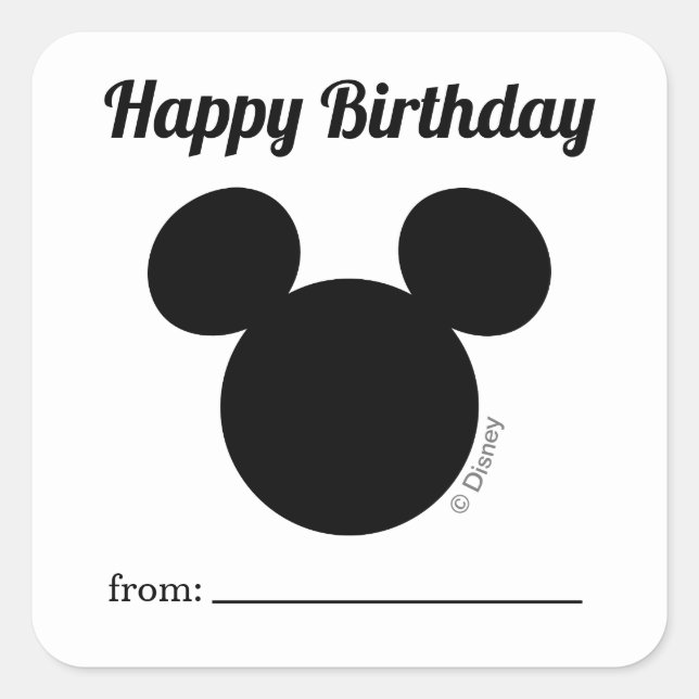Sticker Carré Icône de tête de souris Mickey | Un cadeau de - An (Devant)