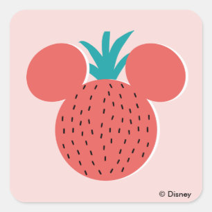 Sticker Carré Icône fraise Mickey
