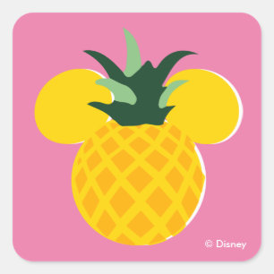 Sticker Carré Icône Mickey Mouse Ananas
