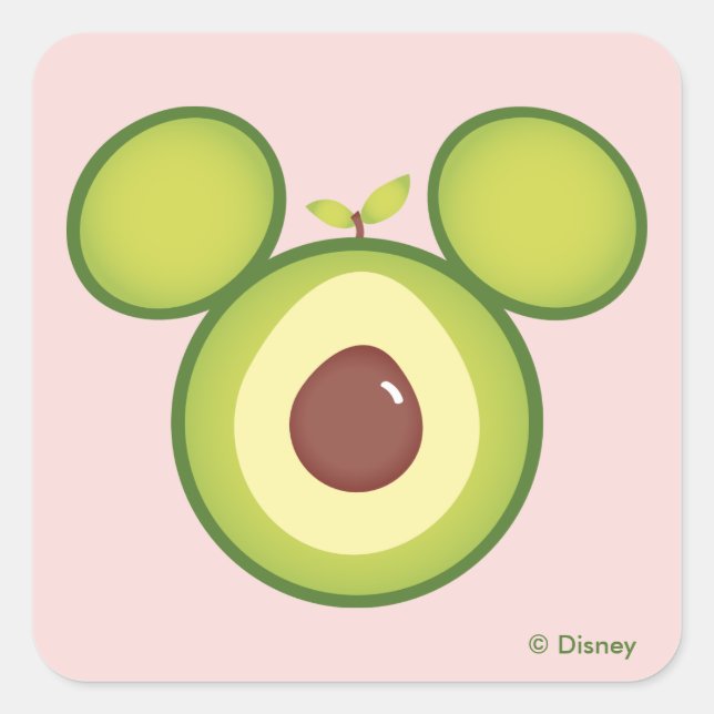Sticker Carré Icône Mickey Mouse Avocado (Devant)