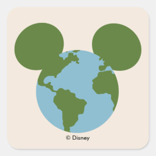 Sticker Carré Icône Mickey Terre