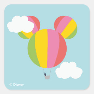 Sticker Carré Icône Montgolfière Mickey Mouse