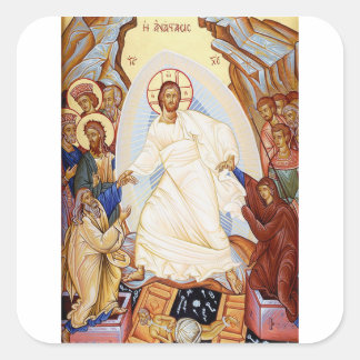 Sticker Carré Icône orthodoxe de l'Anastasis Résurrection