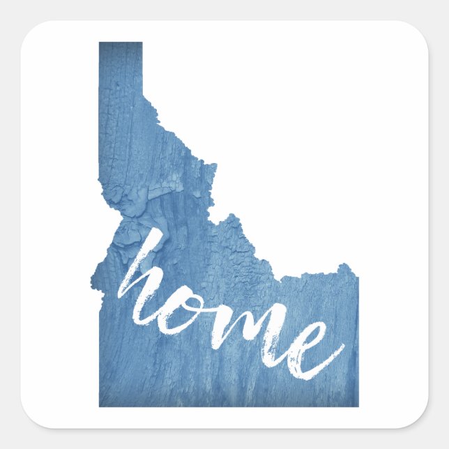 Sticker Carré Idaho Home Wood Grain (Devant)