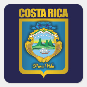 Sticker Carré Idées de cadeau "d'or du Costa Rica"