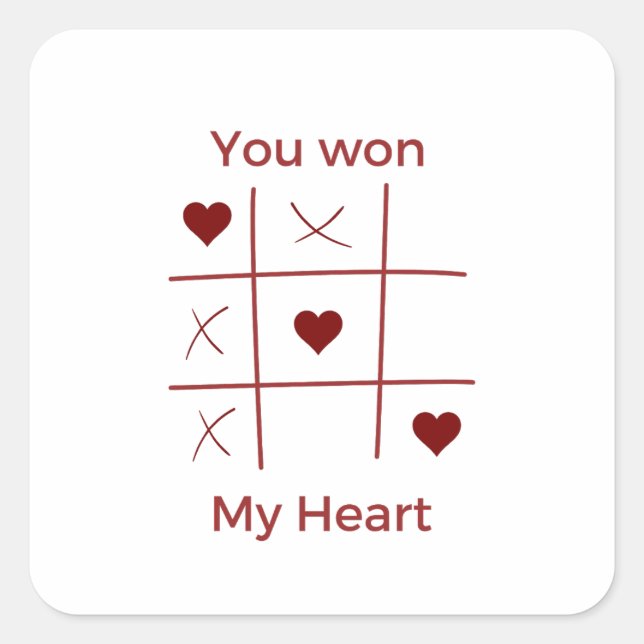 Sticker Carré Idées pour la Saint-Valentin 2023 - Vous avez gagn (Devant)