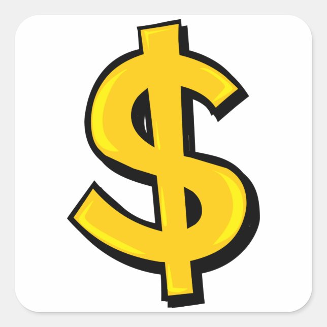 Sticker Carré Iellow dollar (Devant)