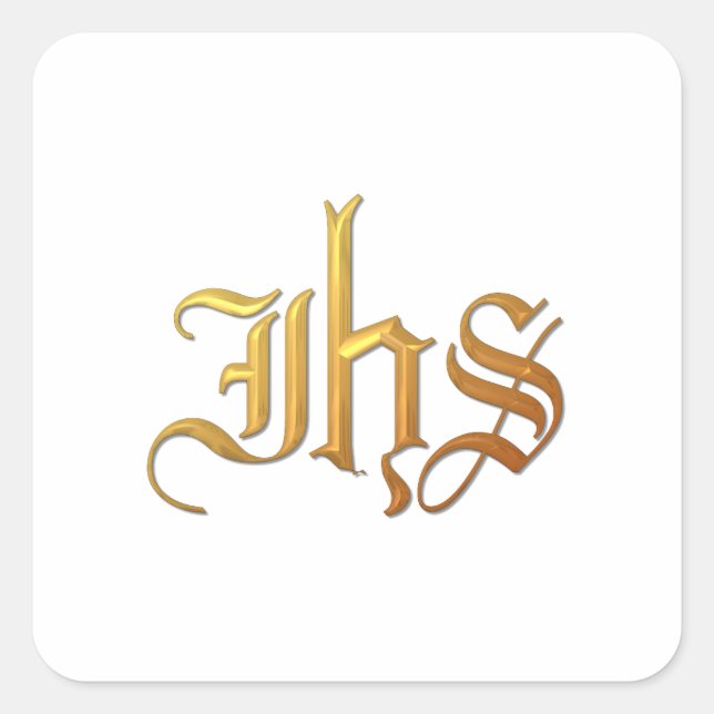 Sticker Carré IHS "3D" en or (Devant)