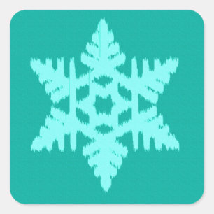 Sticker Carré Ikat Snowflake