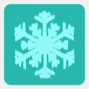 Sticker Carré Ikat Snowflake