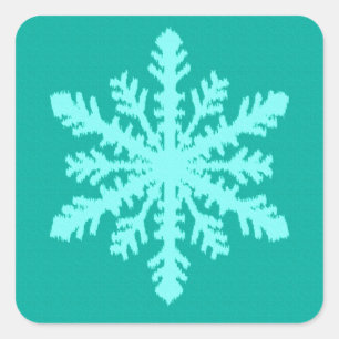 Sticker Carré Ikat Snowflake