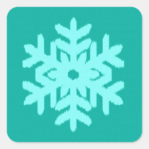 Sticker Carré Ikat Snowflake