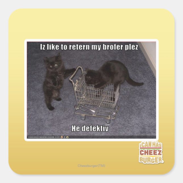 Sticker Carré Il a fait défaut (Devant)