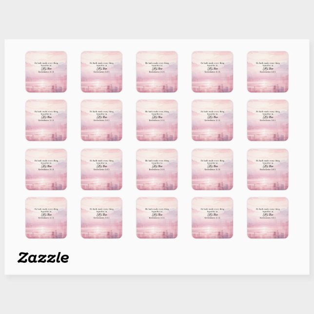 Sticker Carré Il A Tout Fait Beau Coucher De Soleil Aquarelle (Feuille)