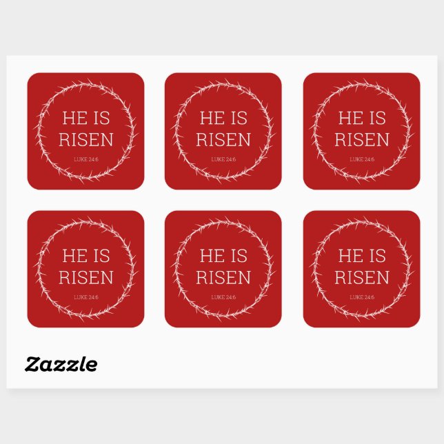 Sticker Carré Il est ressuscité Jésus Christ Résurrection Couron (Feuille)