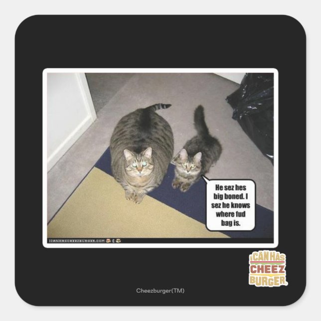 Sticker Carré Il se fait chier. (Devant)