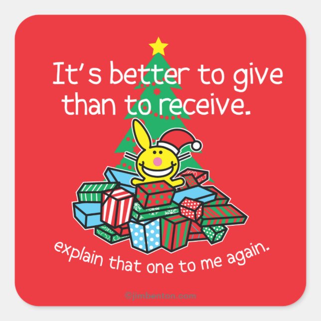 Sticker Carré Il vaut mieux donner (Devant)