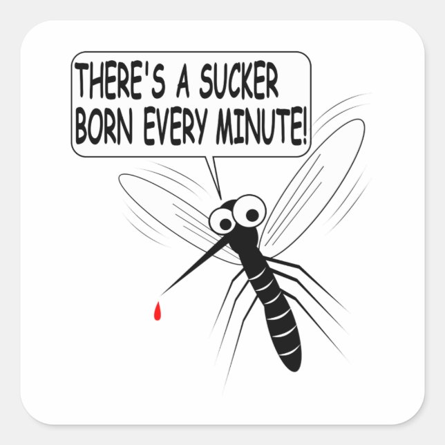 Sticker Carré Il y a un pompier né chaque minute (Devant)