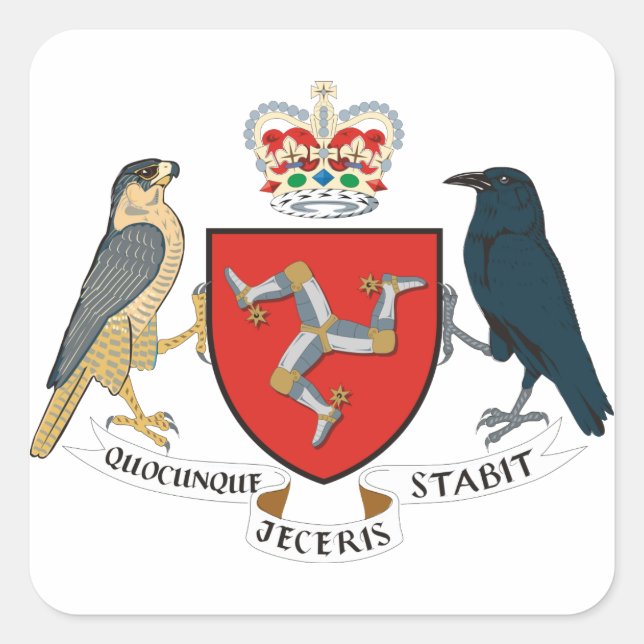 Sticker Carré île de l'emblème de l'homme (Devant)