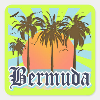 Sticker Carré Île des Bermudes Souvenirs