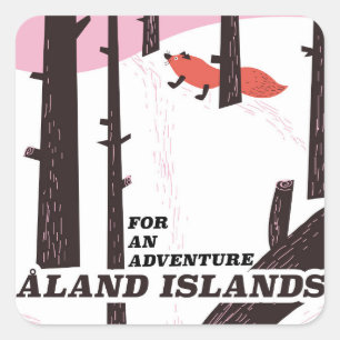 Sticker Carré Îles Åland, Finlande affiche de voyage
