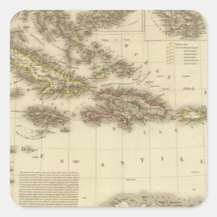 Sticker Carré Îles des Caraïbes et Antilles